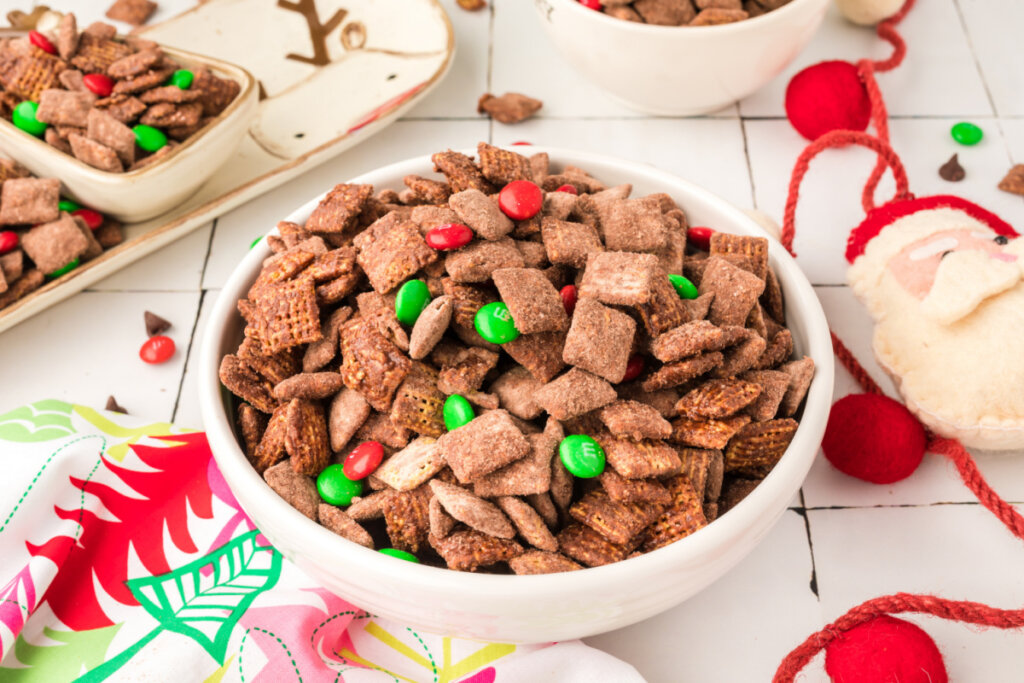 bowl filled with reindeer chow