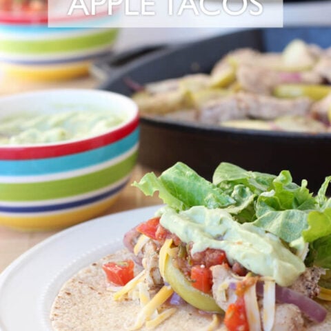 Chicken Apple Tacos on a plate.