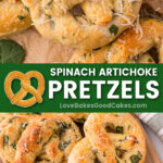 spinach artichoke pretzels pin collage