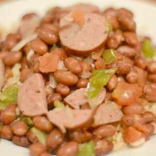 Skinny Slow Cooker Red Beans and Rice on a plate.