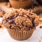 Chocolate Streusel Muffin with crunchy chocolate streusel topping