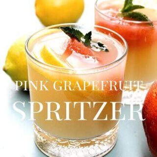 Pink Grapefruit Spritzer in a glass.