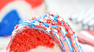 Firecracker Cake on a white plate.