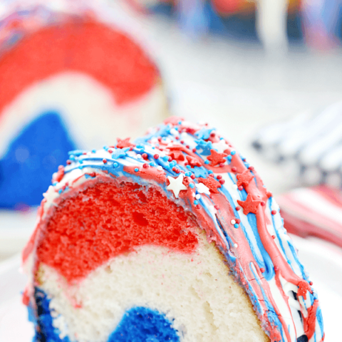 Firecracker Cake on a white plate.