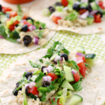 Italian Chicken Chopped Tacos with fresh vegetables.