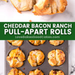 cheddar bacon ranch pull paart rolls pin collage