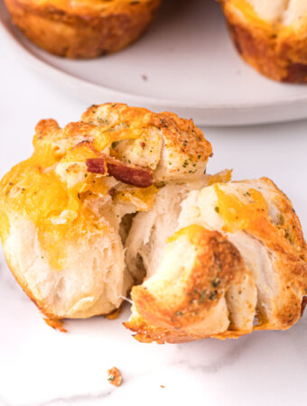 cheddar bacon ranch pull apart toll pulled apart to show the fluffy inside