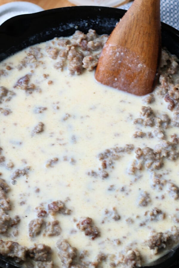 milk added to the meat mixture