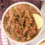 closeup of fresh salsa in bowl