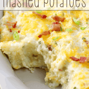 Loaded Mashed Potatoes in a white bowl.