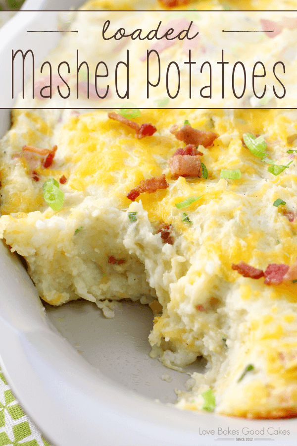 Loaded Mashed Potatoes in a white bowl.