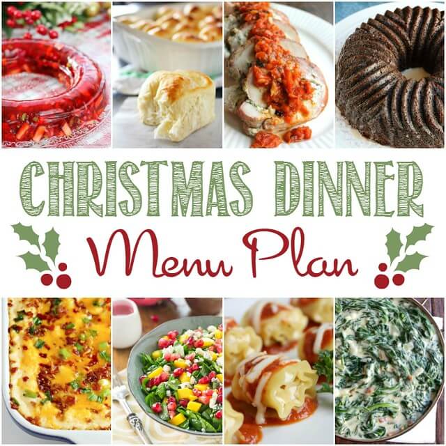 Christmas Dinner Menu Plan collage.