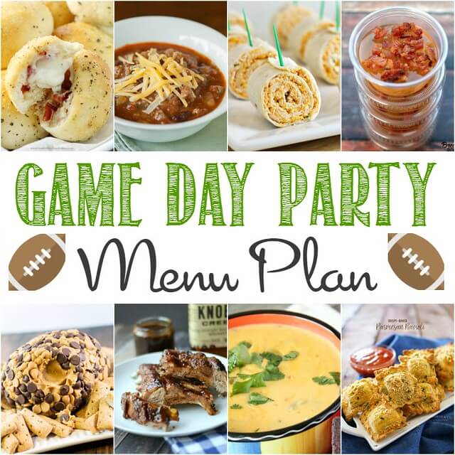 Game Day Party Menu Plan collage.