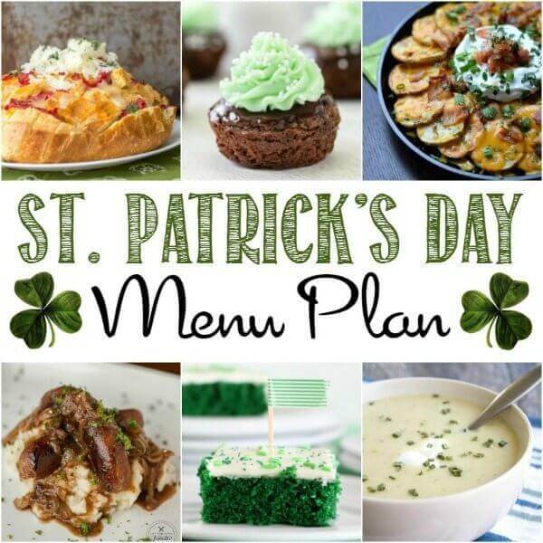 St. Patrick's Day Menu Plan collage.