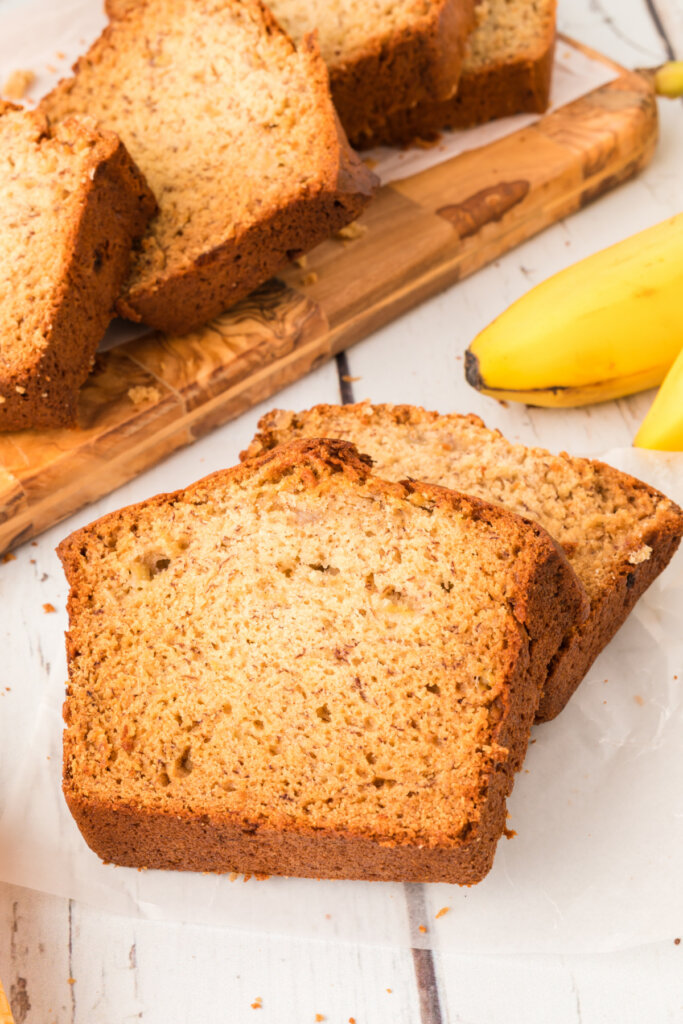 two slices of banana bread