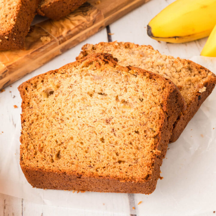 two slices of banana bread