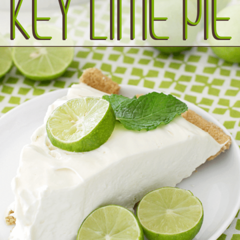 No-Bake Key Lime Pie on a plate with fresh limes.