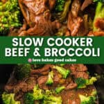 slow cooker beef and broccoli pin collage