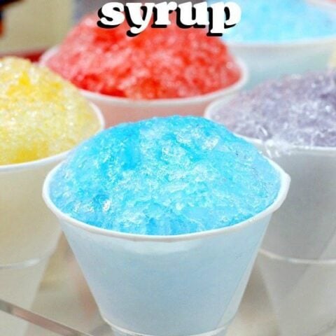 Homemade Snow Cone Syrup on snow cones.