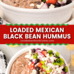 loaded mexican black bean hummus pin collage