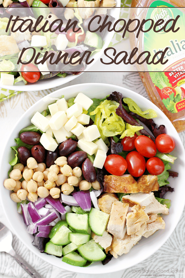 Hearty Italian Chopped Meal Salad 2 A beautifully presented Chopped Italian Dinner Salad, rich in color and texture, ready to be enjoyed.