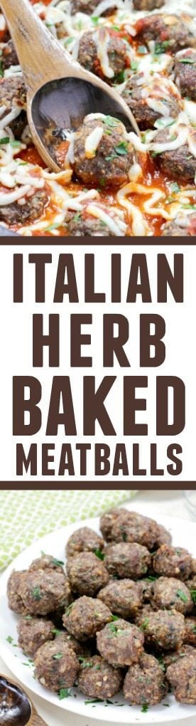 italian herb baked meatballs