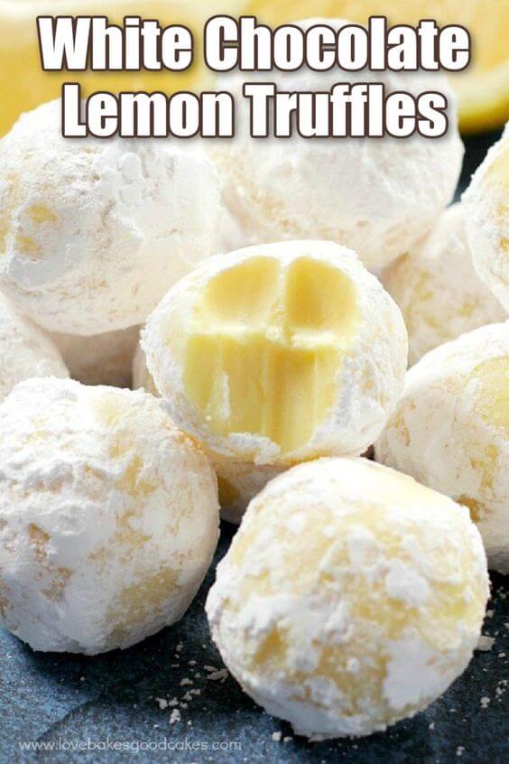 White Chocolate Lemon Truffles - Love Bakes Good Cakes