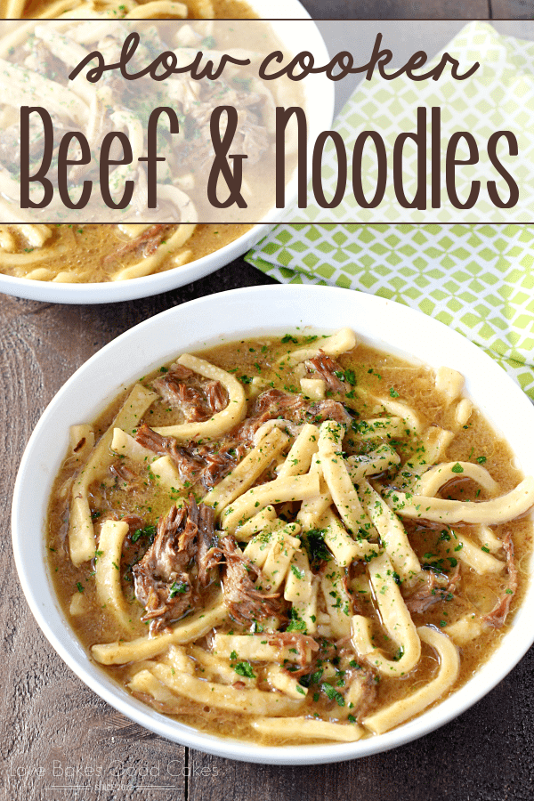 Hearty, and stick-to-your-ribs, this Slow Cooker Beef & Noodles is a cinch to make!