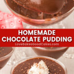 homemade chocolate pudding pin collage
