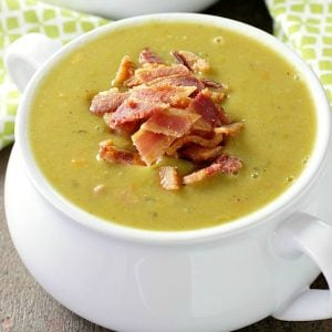 This delicious and healthy Slow Cooker Split Pea Soup is a cinch to put together.&nbsp;Serve it with a crusty bread for an easy, affordable meal.