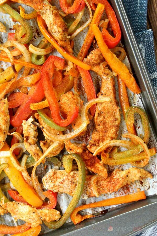 Sheet Pan Chicken Fajitas.