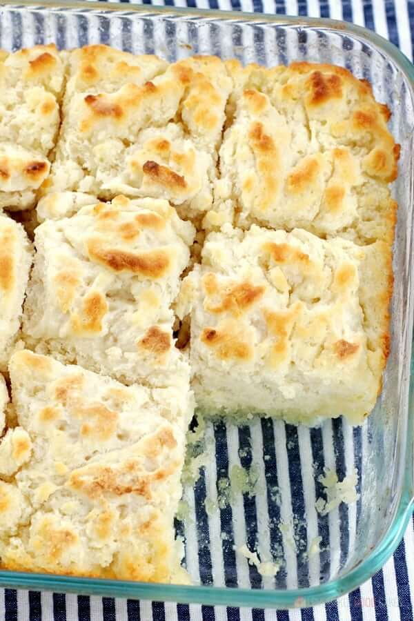 pan with one biscuits removed