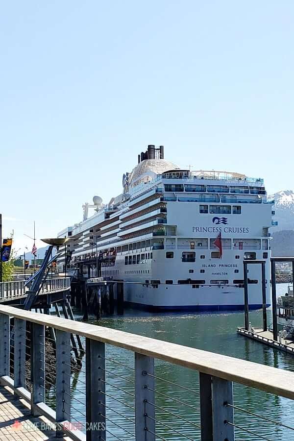 The rear of a docked Princess Cruises ship.