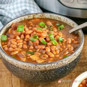 This Instant Pot Baked Beans recipe is the perfect summer side dish. These hearty and easy to make Instant Pot Baked Beans require no soaking!