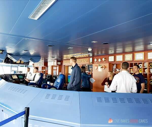 The bridge of the Island Princess cruise ship.