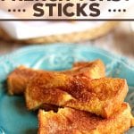 These Air Fryer French Toast Sticks are so quick and easy to make. Make them ahead, freeze, and just reheat to make busy mornings fuss-free!