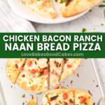 chicken bacon ranch naan bread pizza pin collage
