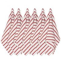 Basketweave Kitchen Towel, Set of Six, Red