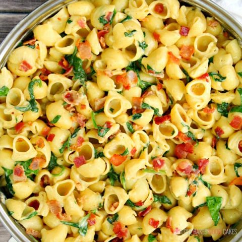 One Pot Creamy Bacon Spinach Pasta