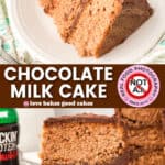 chocolate milk cake pin collage