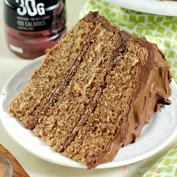 Chocolate Milk Cake close up on a plate.