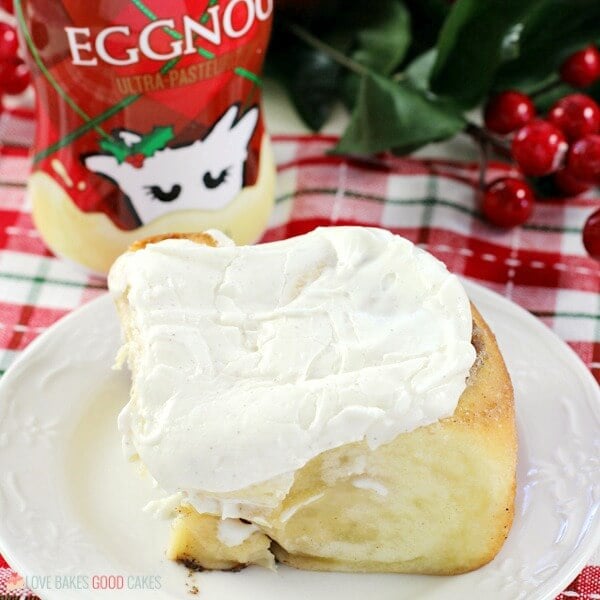 Make Christmas morning memorable with a pan of Eggnog Cinnamon Rolls. A soft, gooey eggnog-infused cinnamon roll topped with an amazing eggnog glaze.