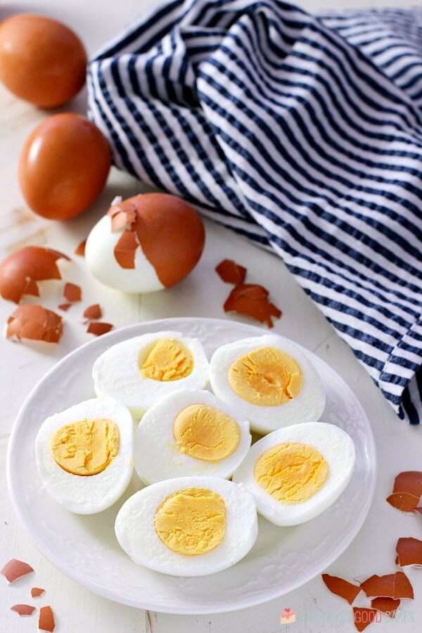 hard-boiled eggs on a plate