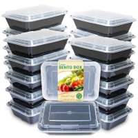 Meal Prep Containers [20 Pack] Single 1 Compartment with Lids | BPA Free | Stackable | Reusable - Microwave/Dishwasher/Freezer Safe