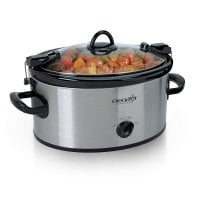 Crock-Pot 6-Quart Cook Carry Manual Portable Slow Cooker, Stainless Steel