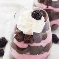 Chocolate Blackberry Cheesecake Trifles