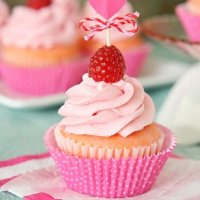 Pink Velvet Raspberry Cupcakes