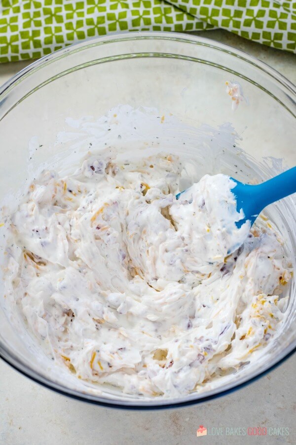 dip being mixed in bowl