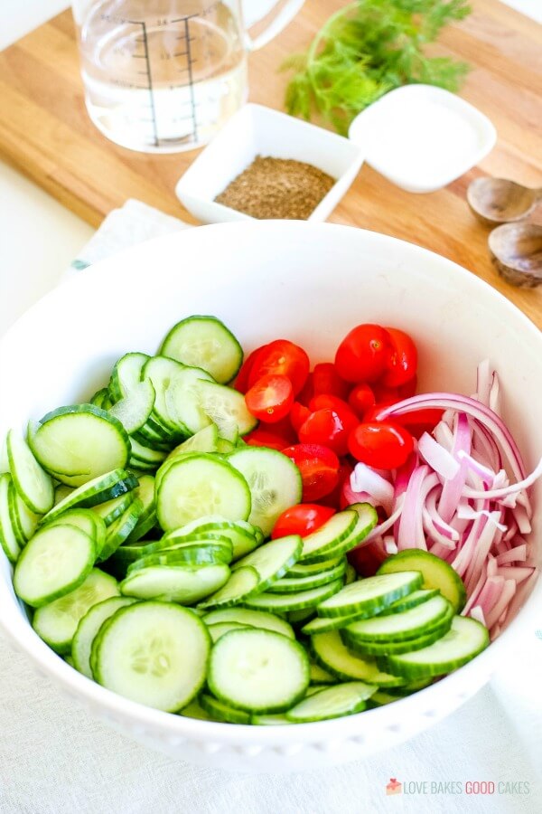 salad ingredients in bowl