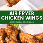 air fryer chicken wings pin collage